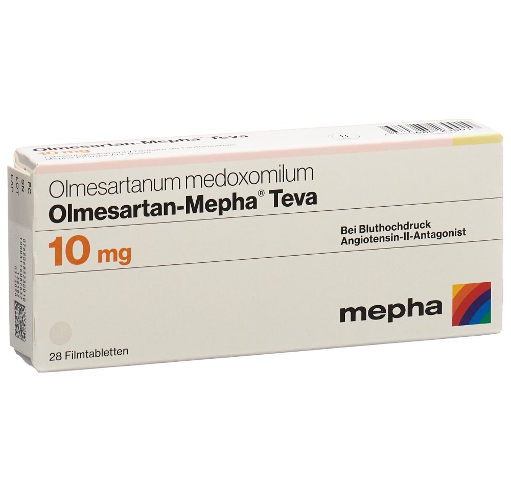 OLMESARTAN Mepha Teva cpr pell 10 mg 28 pce OLMESARTAN Mepha Teva cpr pell 10 mg 28 pce