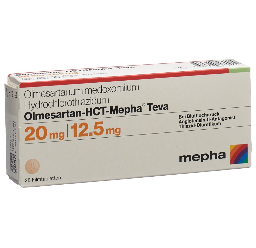 OLMESARTAN-HCT Mepha Teva 20mg/12.5mg 28 pce OLMESARTAN-HCT Mepha Teva 20mg/12.5mg 28 pce