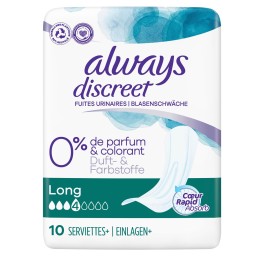 ALWAYS Discreet incontinence Long 0% 10 pce