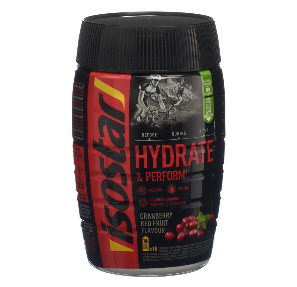 ISOSTAR Hydrate & Perform pdr Cranberry bte 400 g ISOSTAR Hydrate & Perform pdr Cranberry bte 400 g