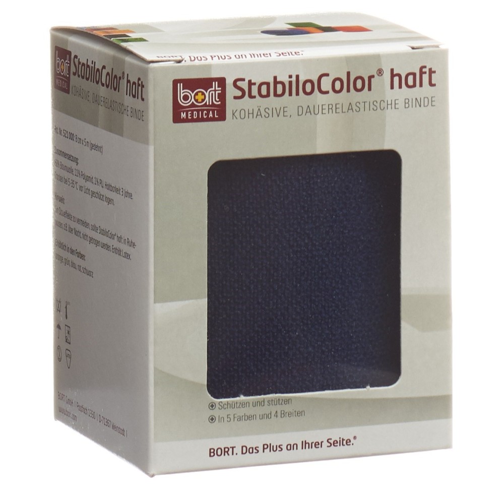 BORT STABILO COLOR bande 8cmx5m cohésive bleu BORT STABILO COLOR bande 8cmx5m cohésive bleu