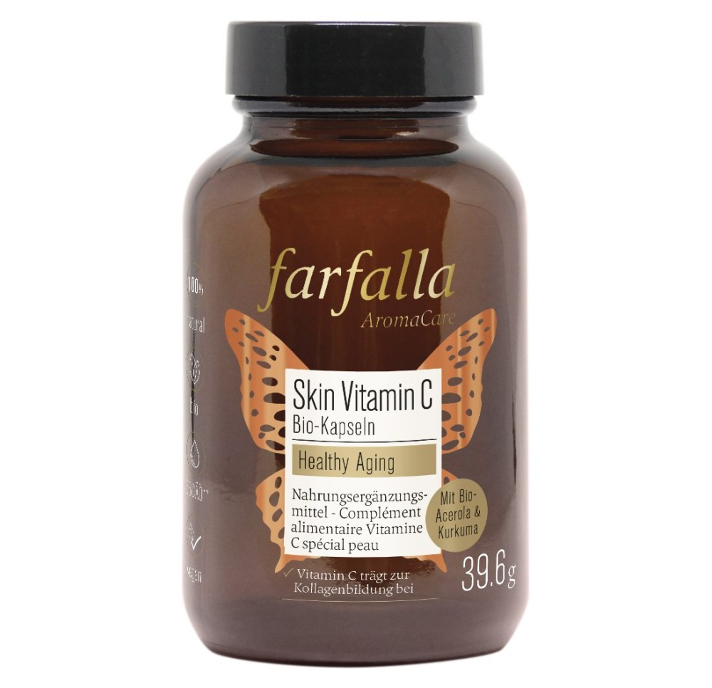 FARFALLA Skin vitamine C caps bio verre 80 pce FARFALLA Skin vitamine C caps bio verre 80 pce