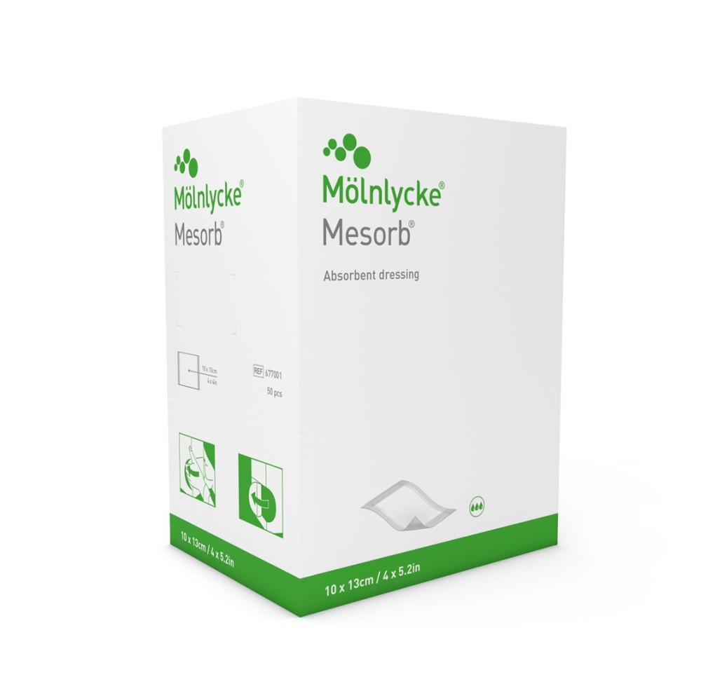 MESORB pansement absorbant 10x13cm stérile 50 pce