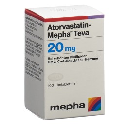 ATORVASTATIN Mepha Teva cpr pell 20 mg bte 100 pce