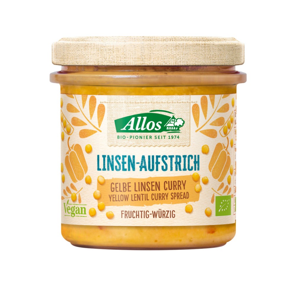 ALLOS pâte tartin lentilles jaunes curry bio 140 g