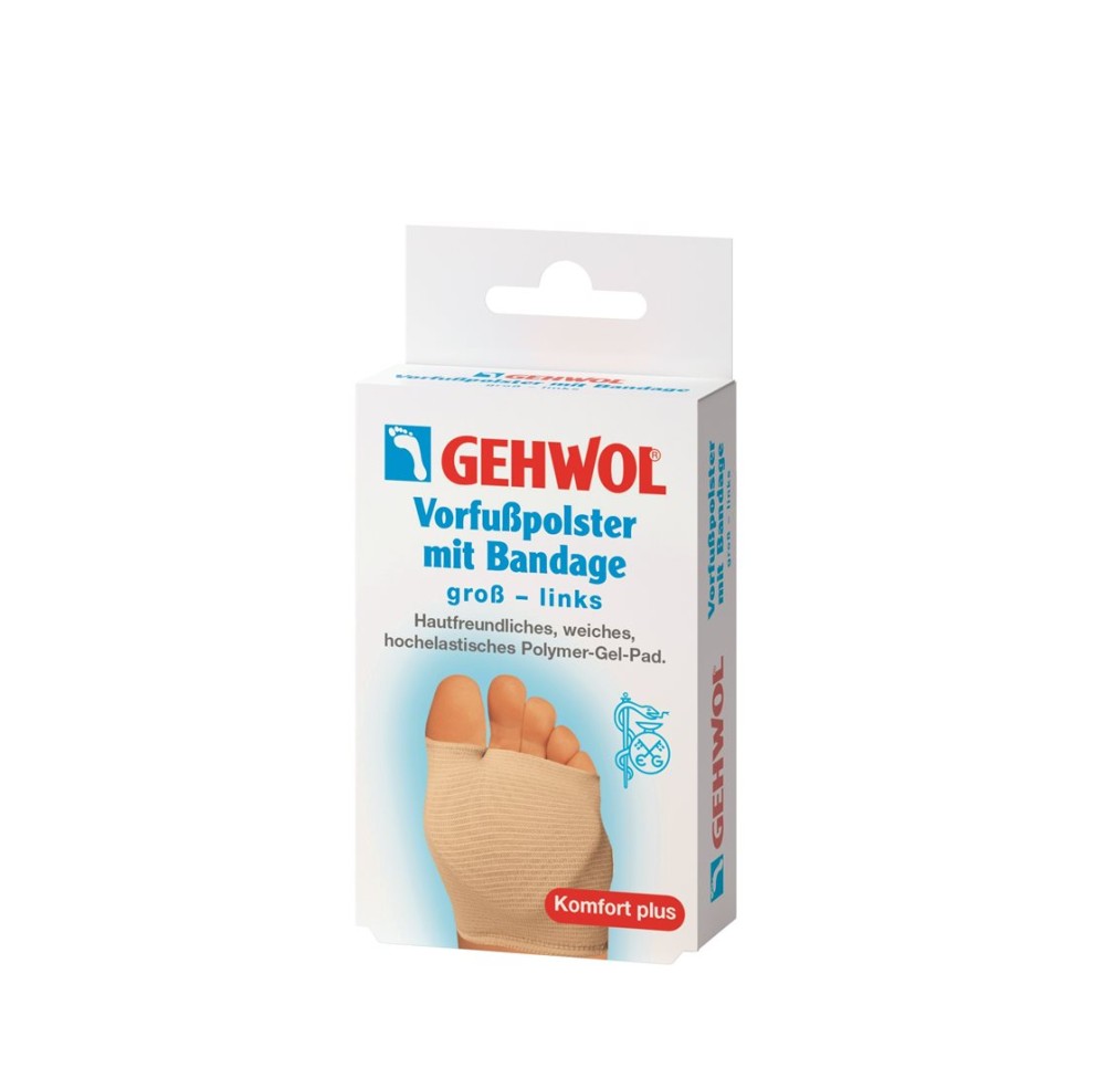 GEHWOL Vorfusspolster mit Bandage gross links GEHWOL Vorfusspolster mit Bandage gross links