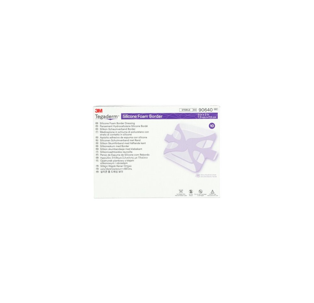 3M TEGADERM Pans Hydrocel Sil 7.5x7.5cm Bor 10 pce