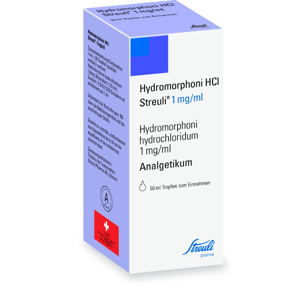 HYDROMORPHONI HCL Streuli gouttes 1 mg/ml fl 50 ml HYDROMORPHONI HCL Streuli gouttes 1 mg/ml fl 50 ml