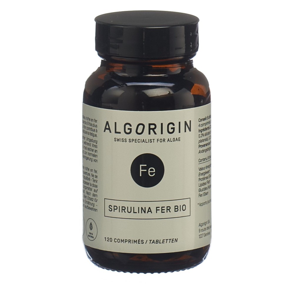 ALGORIGIN Spiruline Fer cpr fl 120 pce ALGORIGIN Spiruline Fer cpr fl 120 pce