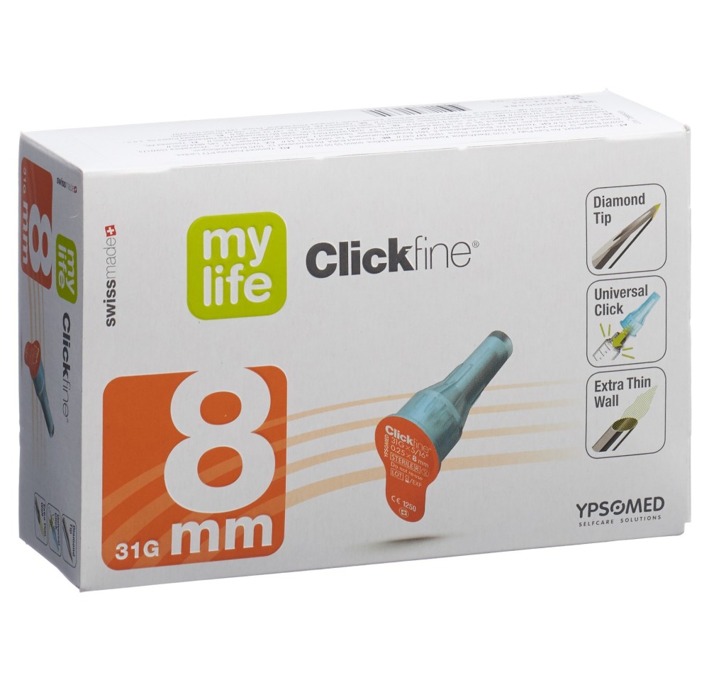 MYLIFE Clickfine aiguilles 8mm 31G 100 pce