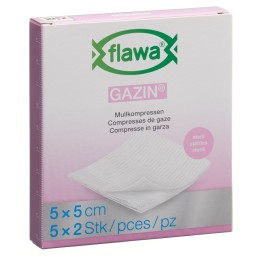 FLAWA Gazin Compr pliées 5x5cm stér 5 x 2 pce