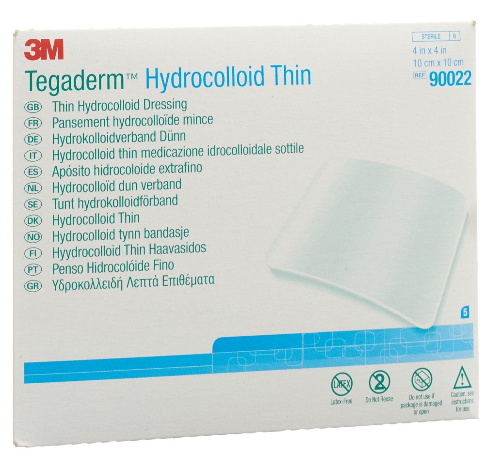 3M TEGADERM hydrocolloid thin 10x10cm carré 5 pce