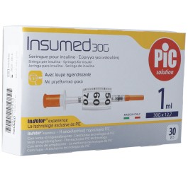 PIC INSUMED seringue insul 1ml lu aiguil 30 pce