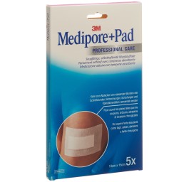 3M MEDIPORE+PAD 10x15cm compresse 5x10.5cm 5 pce
