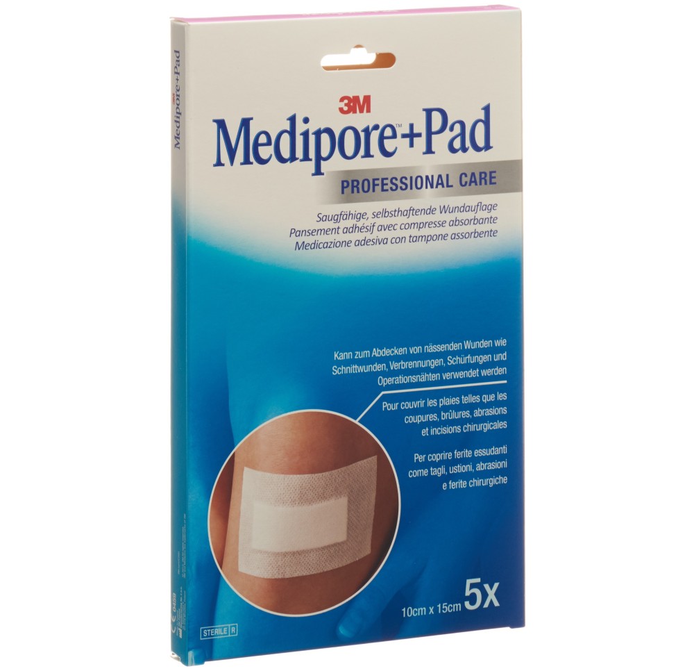 3M MEDIPORE+PAD 10x15cm compresse 5x10.5cm 5 pce