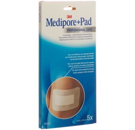 3M MEDIPORE+PAD 10x20cm compresse 5x15.5cm 5 pce