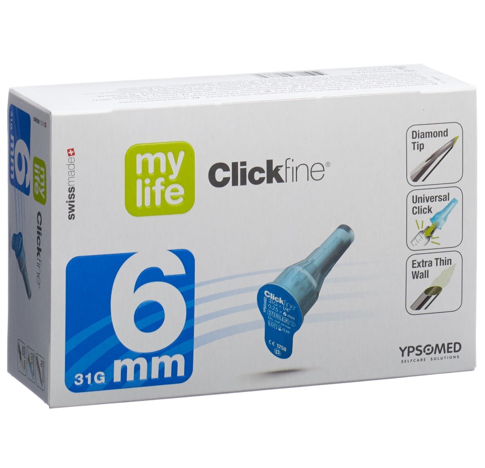 MYLIFE Clickfine aiguilles 6mm 31G 100 pce MYLIFE Clickfine aiguilles 6mm 31G 100 pce