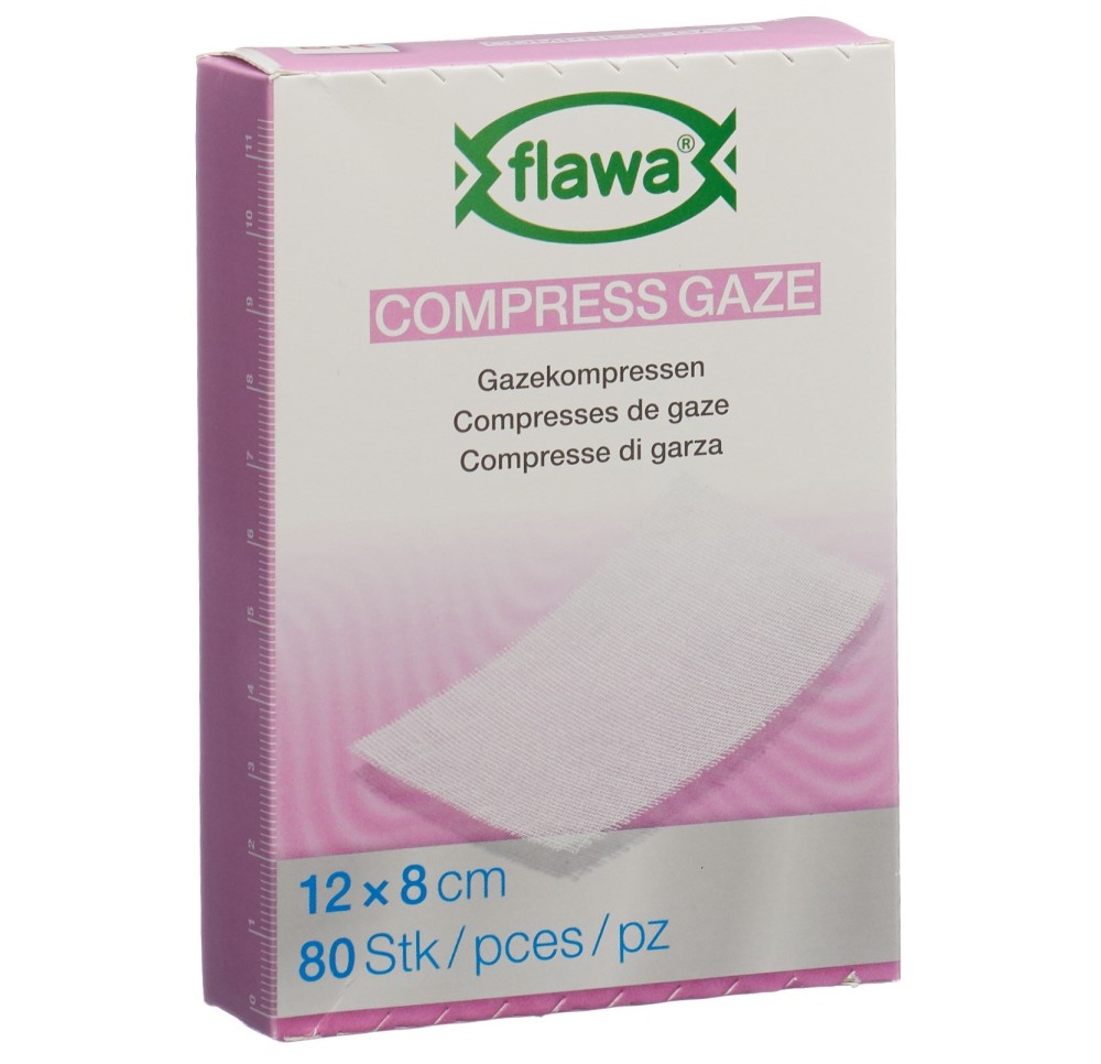 FLAWA compresse gaze coup 8x12cm réd germ 80 pce