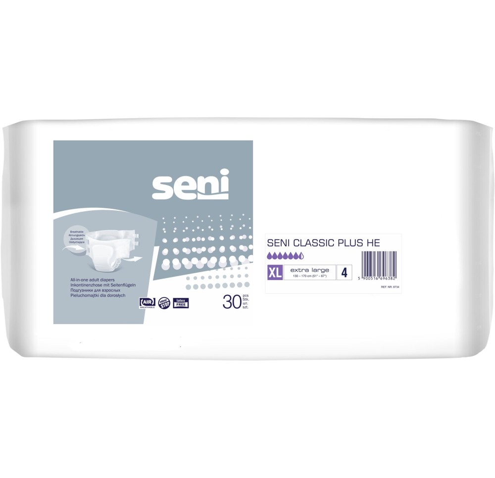 SENI Classic Plus HE changes complet XL 4 x 30 pce