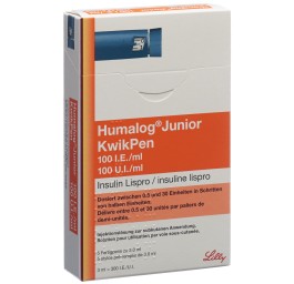 HUMALOG Junior KwikPen 100 UI/ml 5 stylo pré 3 ml