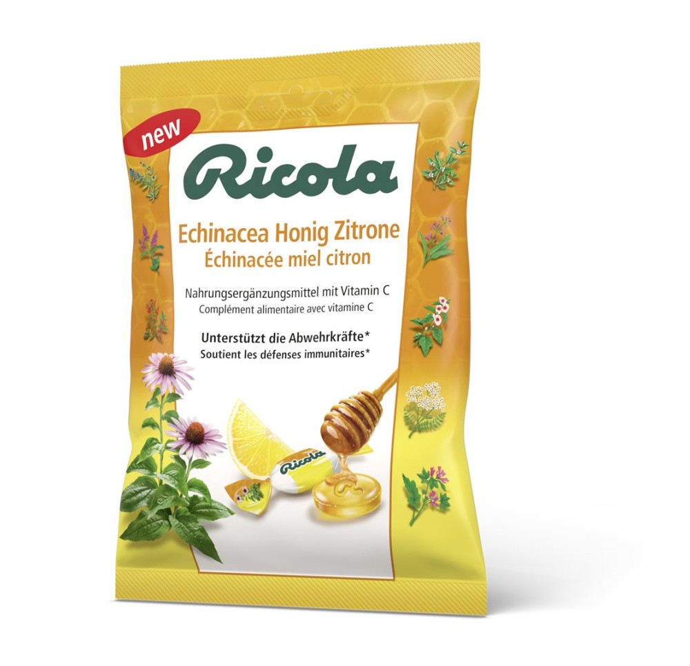 RICOLA Échinacée miel citron av sucre sach 75 g RICOLA Échinacée miel citron av sucre sach 75 g