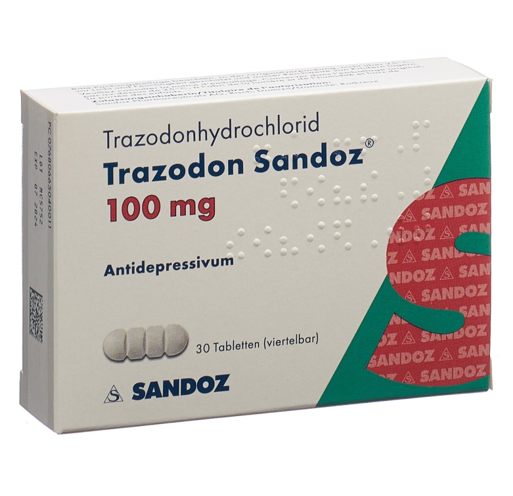 TRAZODONE Sandoz cpr 100 mg 30 pce TRAZODONE Sandoz cpr 100 mg 30 pce