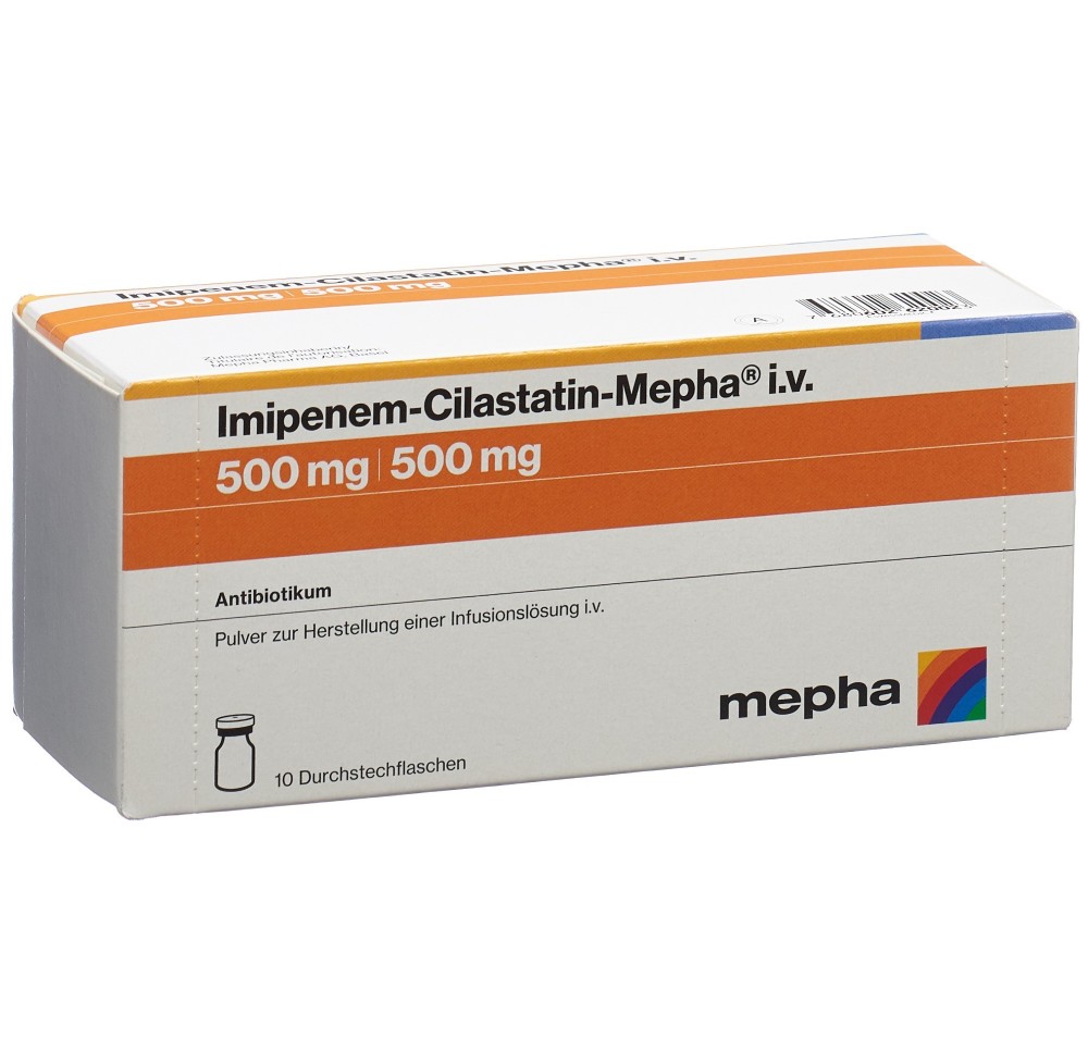 IMIPENEM-CILASTATIN Mepha 500/500mg 10 pce IMIPENEM-CILASTATIN Mepha 500/500mg 10 pce
