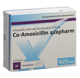 CO-AMOXICILLINE axapharm cpr pell 625 mg 20 pce