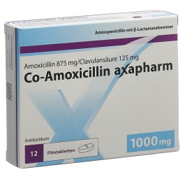 CO-AMOXICILLINE axapharm cpr pell 1000 mg 12 pce