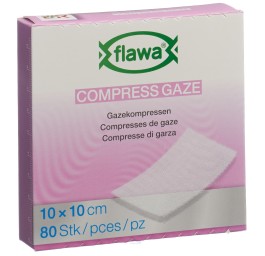 FLAWA compresse gaze coup 10x10cm réd germ 80 pce