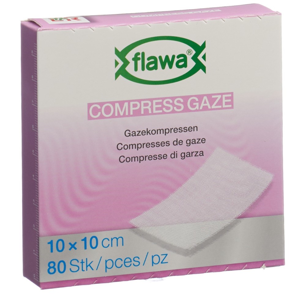 FLAWA compresse gaze coup 10x10cm réd germ 80 pce FLAWA compresse gaze coup 10x10cm réd germ 80 pce