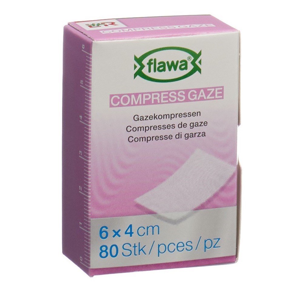 FLAWA compresse gaze coup 4x6cm réd germ 80 pce FLAWA compresse gaze coup 4x6cm réd germ 80 pce