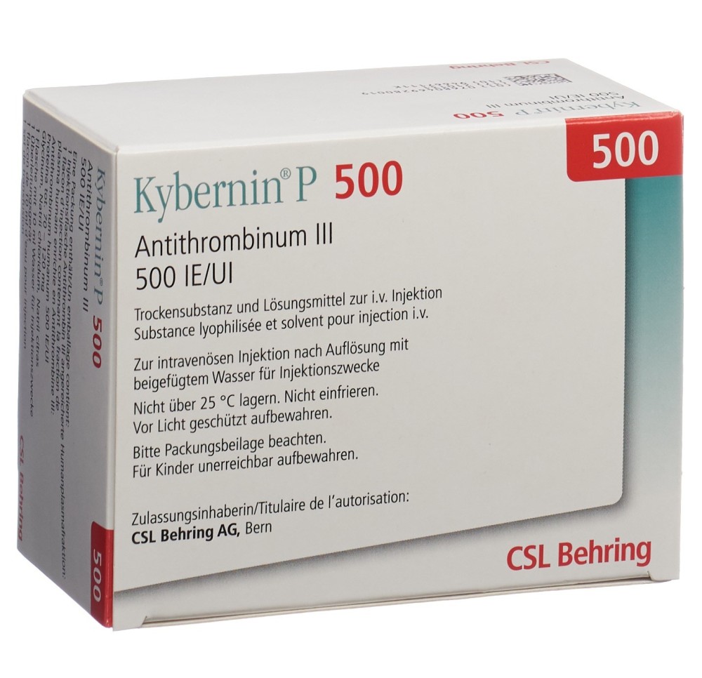 KYBERNIN P subst sèche 500 UI c solv fl