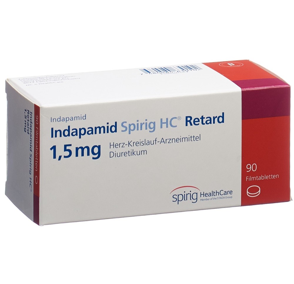 INDAPAMIDE Spirig HC cpr pell ret 1.5 mg 90 pce INDAPAMIDE Spirig HC cpr pell ret 1.5 mg 90 pce