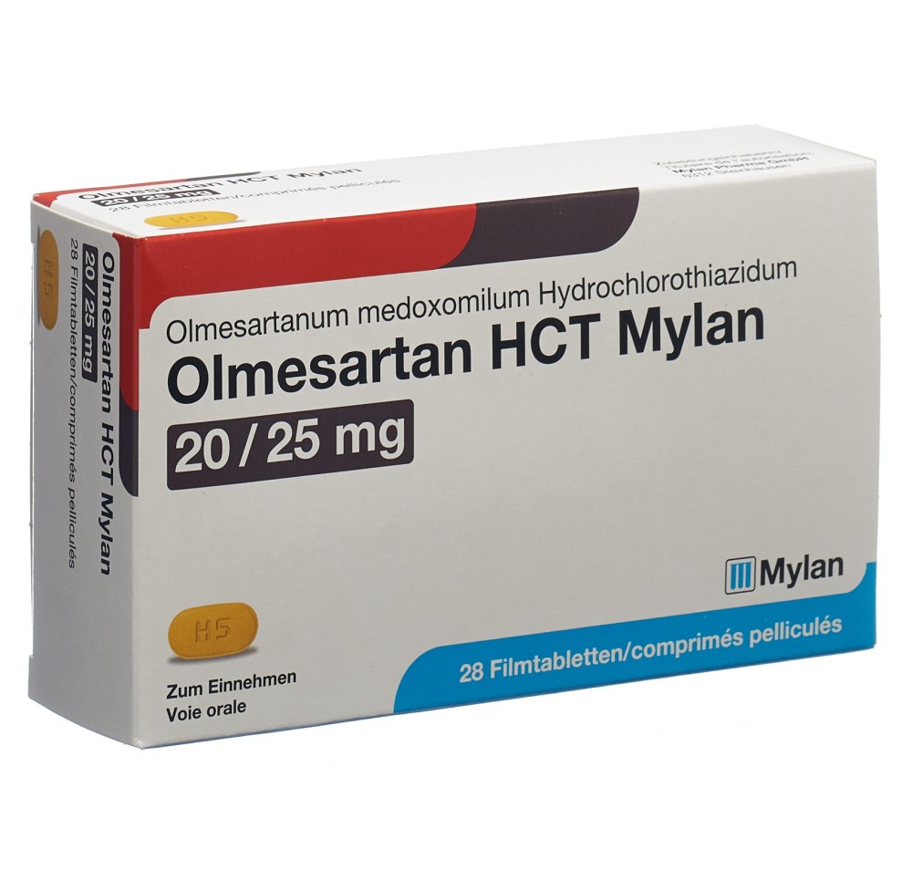 OLMESARTAN HCT Mylan cpr pell 20/25mg 28 pce OLMESARTAN HCT Mylan cpr pell 20/25mg 28 pce