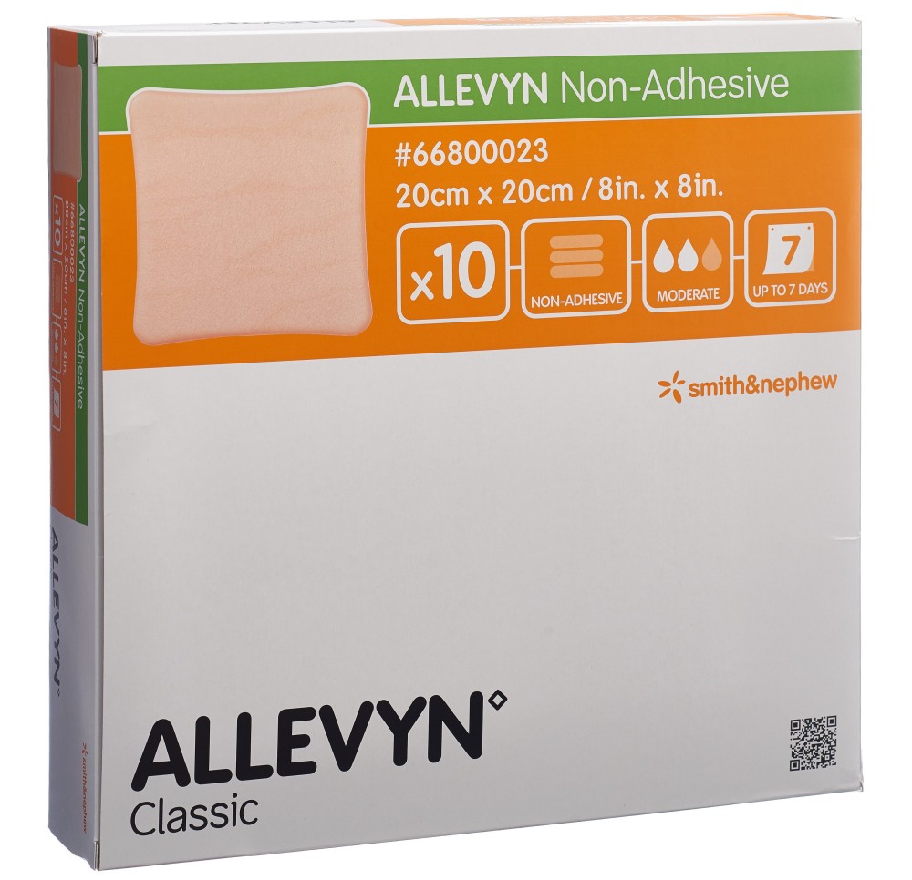 ALLEVYN NON-ADH pansement 20x20cm 10 pce ALLEVYN NON-ADH pansement 20x20cm 10 pce