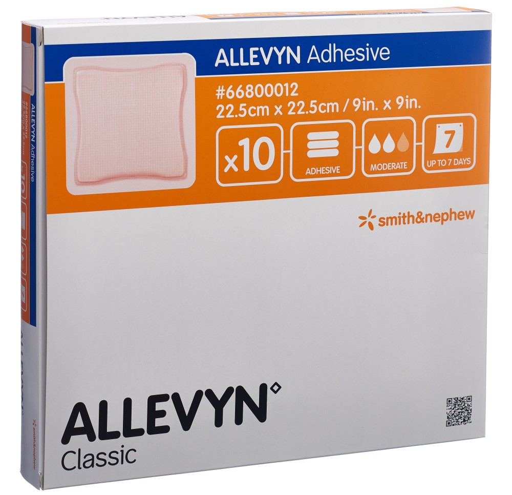 ALLEVYN ADHESIVE pansem adhésif 22.5x22.5cm 10 pce ALLEVYN ADHESIVE pansem adhésif 22.5x22.5cm 10 pce