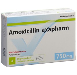 AMOXICILLINE axapharm cpr disp 750 mg 4 pce