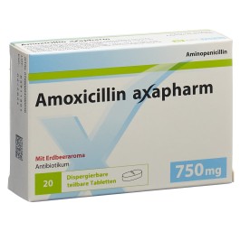 AMOXICILLINE axapharm cpr disp 750 mg 20 pce