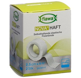 FLAWA NOVA Haft bande gaze cohésive 2.5cmx4m 2 pce