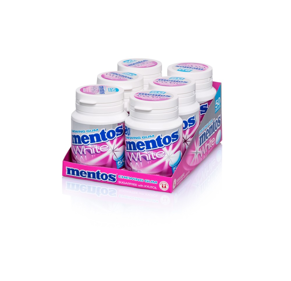 MENTOS Gum White Tutti Frutti 6 x 75 g