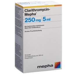 CLARITHROMYCIN Mepha gran 250 mg/5ml p susp 100 ml