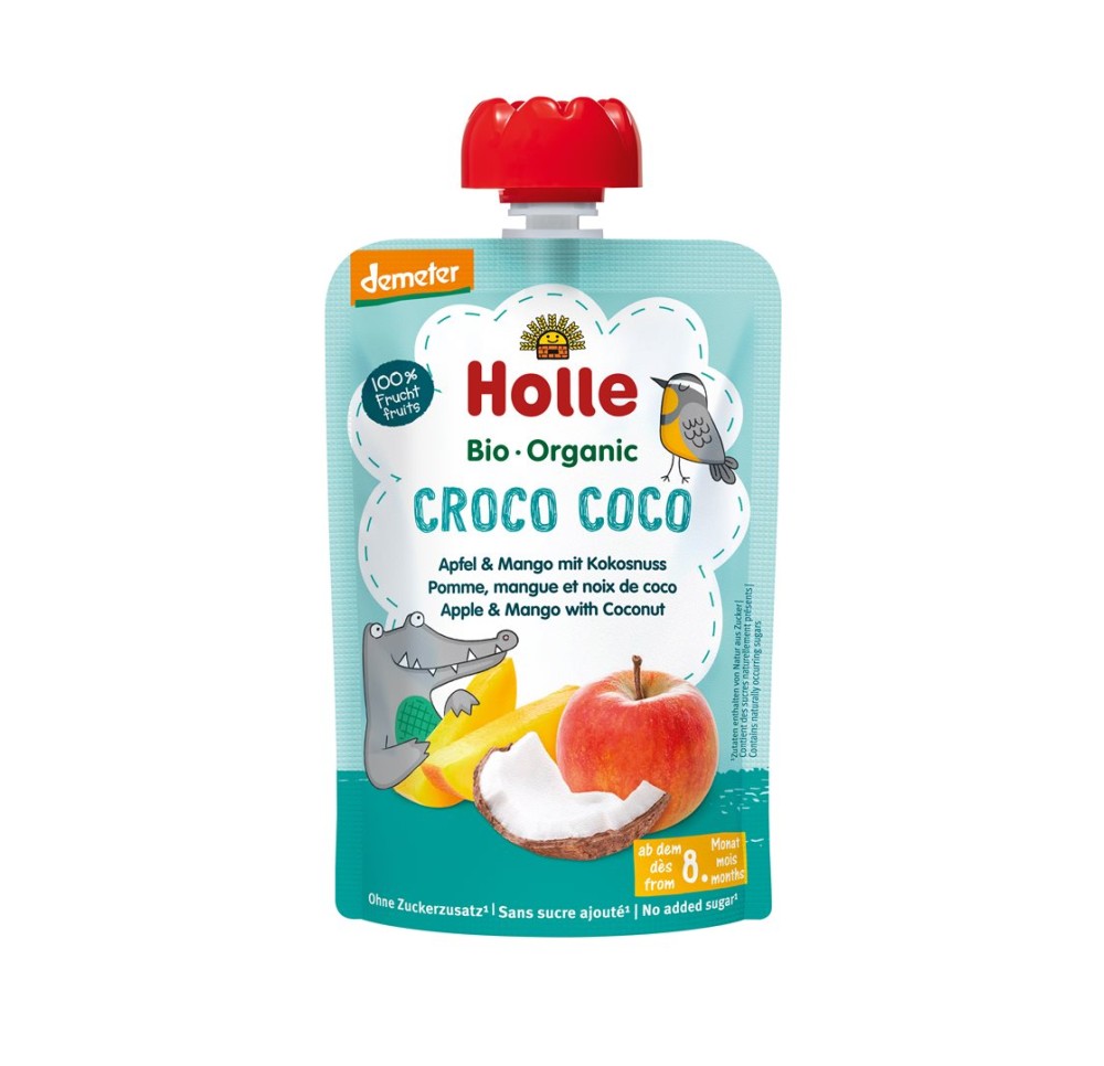 HOLLE Croco Coco pouchy pomme mang noix coco 100 g HOLLE Croco Coco pouchy pomme mang noix coco 100 g