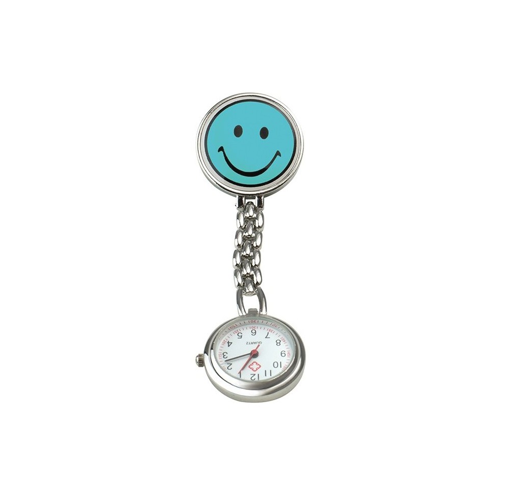 SUNDO montre infirmière smiley 9cm bl av clip pil