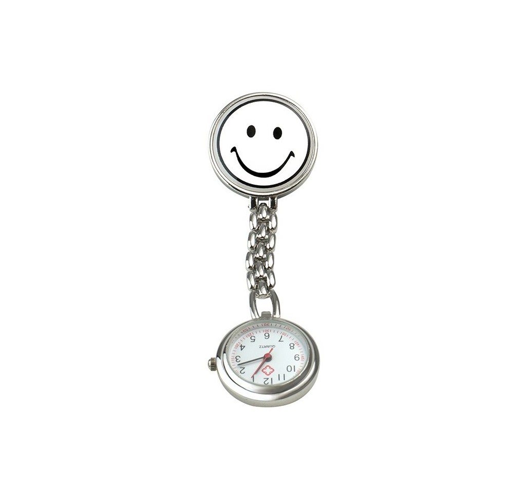 SUNDO montre infirmière smiley 9cm bla av clip pil