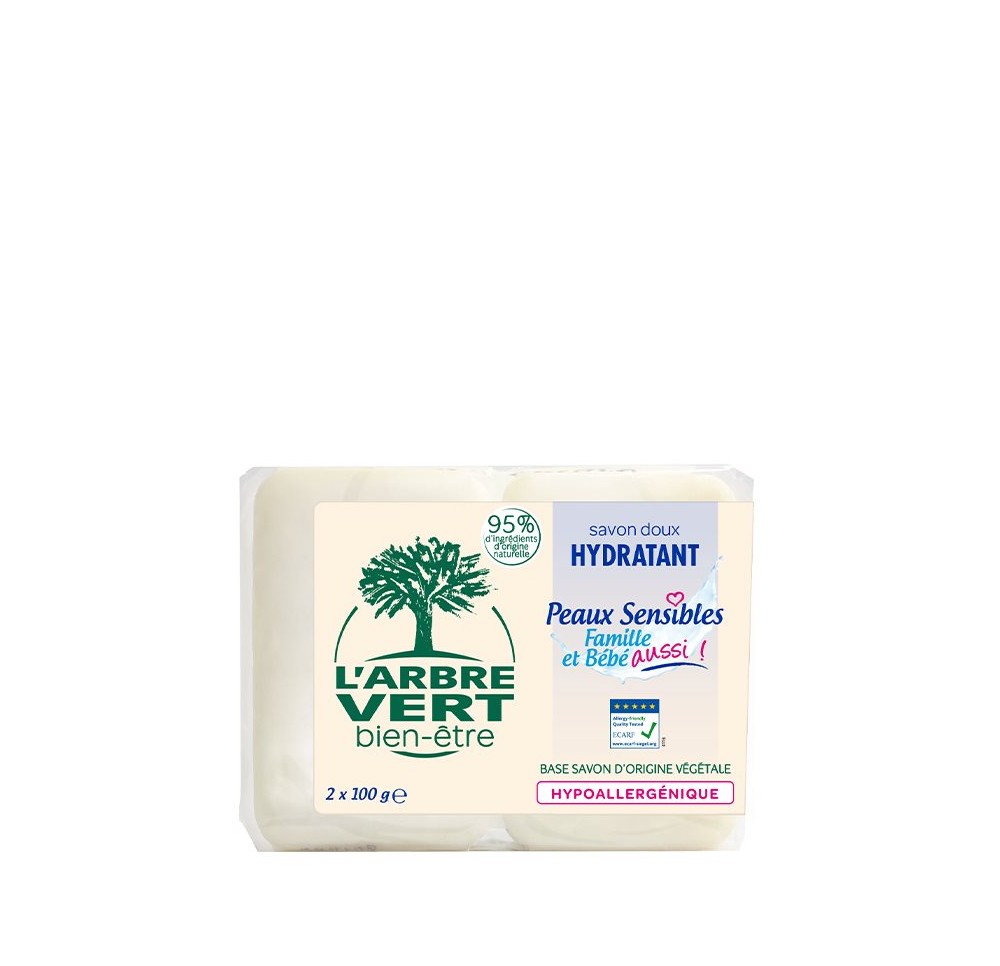 L'ARBRE VERT savon éco peaux sensibl fr 2 x 100 g
