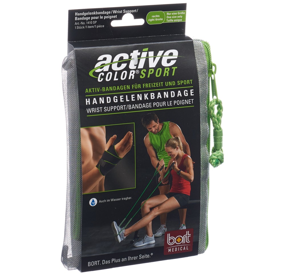 BORT ActiveColor sport poignet droit noir/vert
