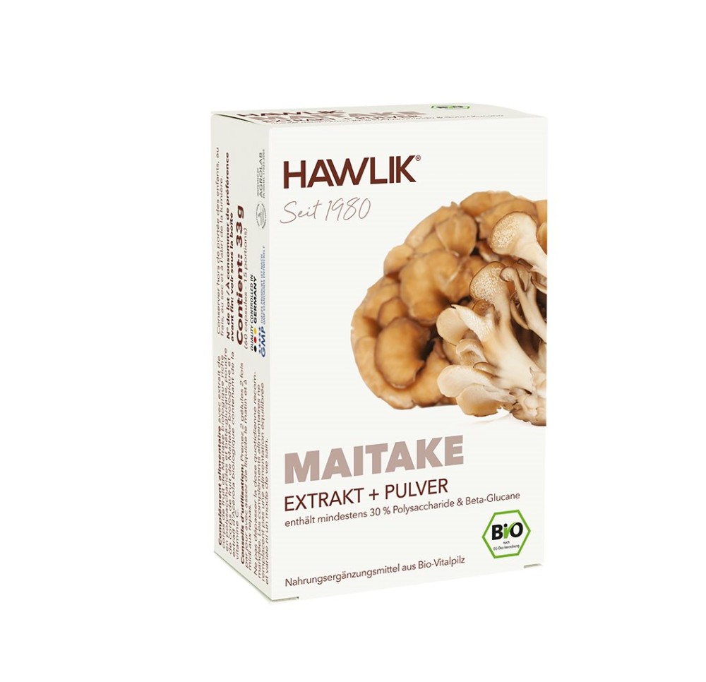 HAWLIK Maitake Extrait + poudre caps 60 pce HAWLIK Maitake Extrait + poudre caps 60 pce