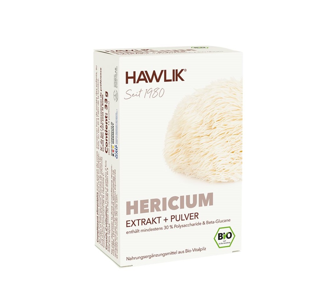 HAWLIK Hericium Extrait+poudre caps 60 pce HAWLIK Hericium Extrait+poudre caps 60 pce