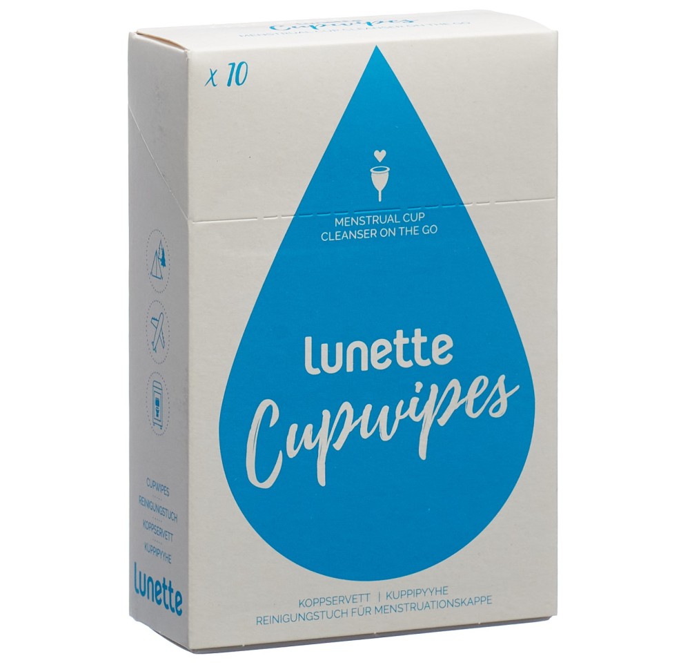 LUNETTE Cupwipe lingettes nettoyantes 10 pce